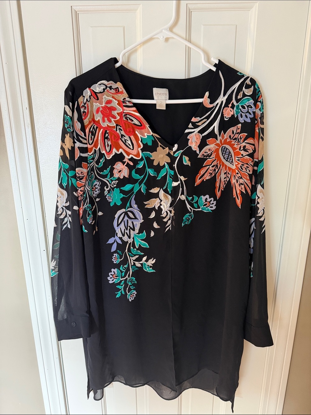 Chico’s black blouse size 2